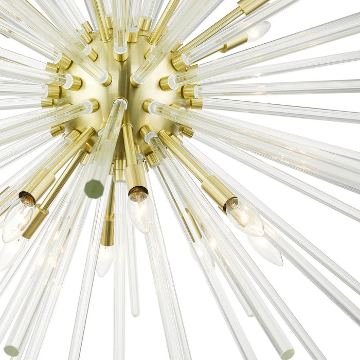 Livex Lighting 41260-12 16 Light Foyer Pendant, Satin Brass