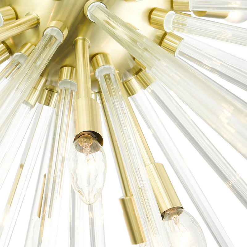 Livex Lighting 41260-12 16 Light Foyer Pendant, Satin Brass