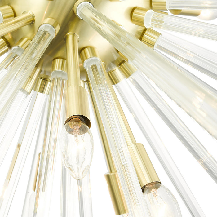 Livex Lighting 41260-12 16 Light Foyer Pendant, Satin Brass