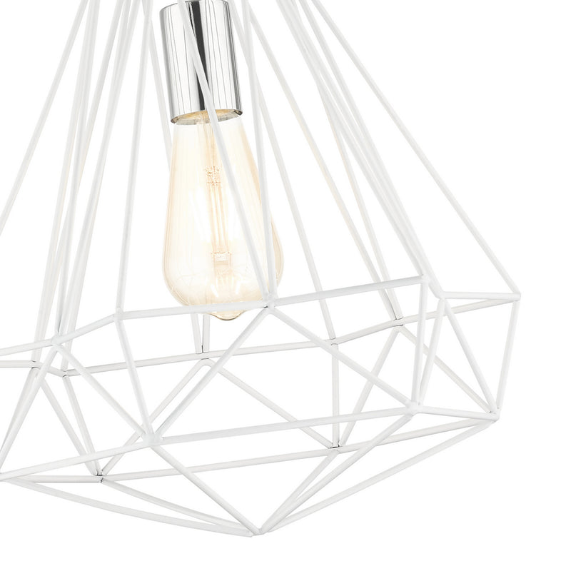 Livex Lighting 41324-69 One Light Pendant, Shiny White w/ Polished Chromes