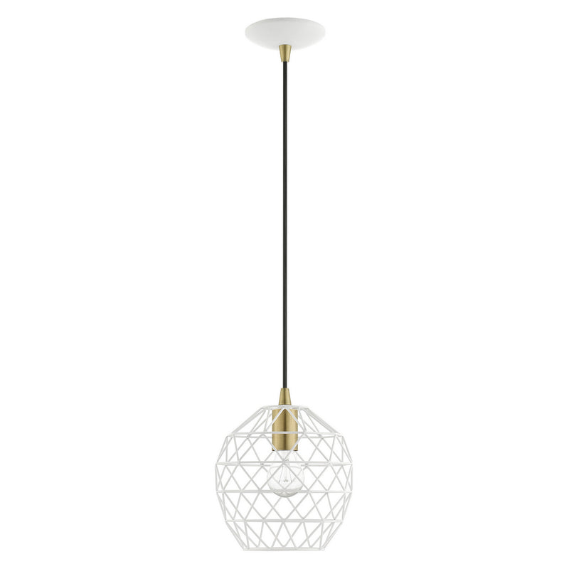 Livex Lighting 41326-03 One Light Pendant, White