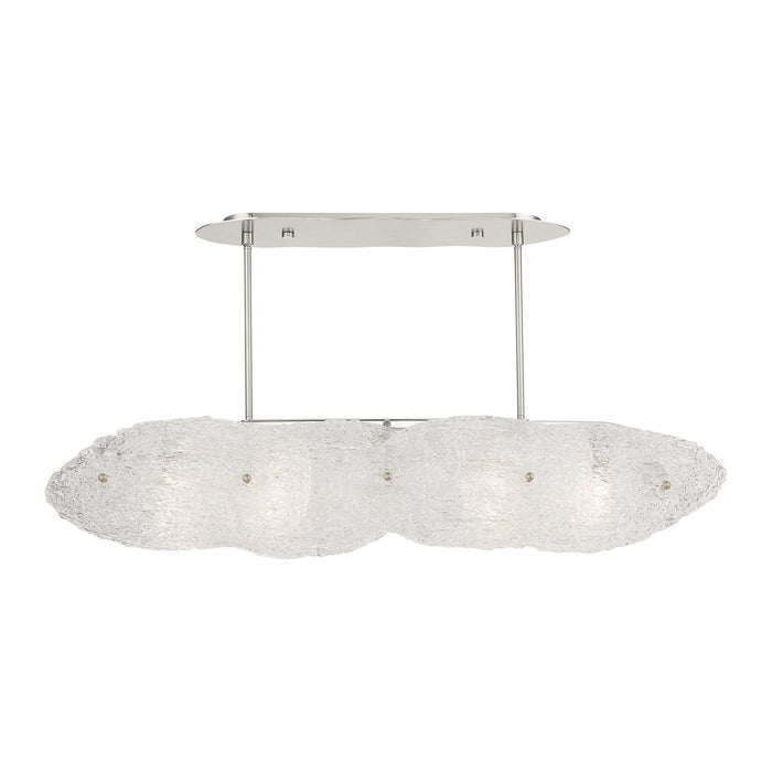 Livex Lighting 45438-91 Five Light Linear Chandelier, Brushed Nickel