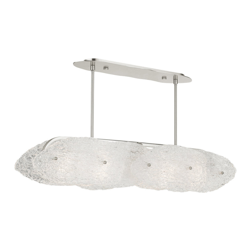 Livex Lighting 45438-91 Five Light Linear Chandelier, Brushed Nickel
