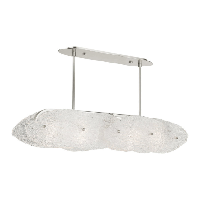 Livex Lighting 45438-91 Five Light Linear Chandelier, Brushed Nickel