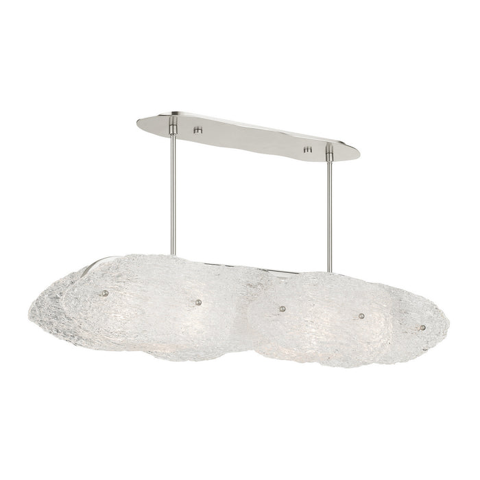 Livex Lighting 45438-91 Five Light Linear Chandelier, Brushed Nickel