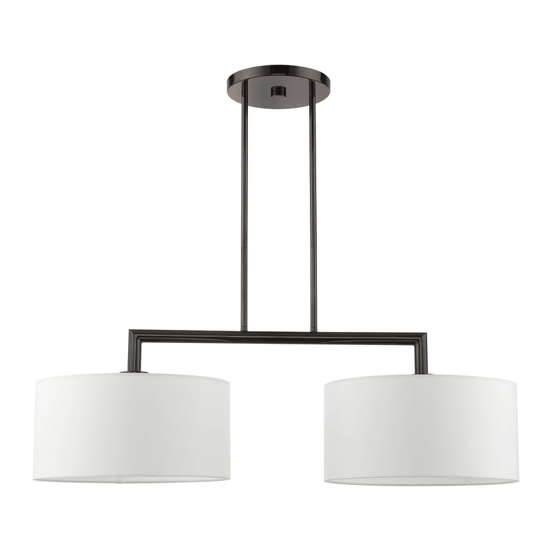 Livex Lighting 45492-46 Two Light Linear Chandelier, Black Chrome