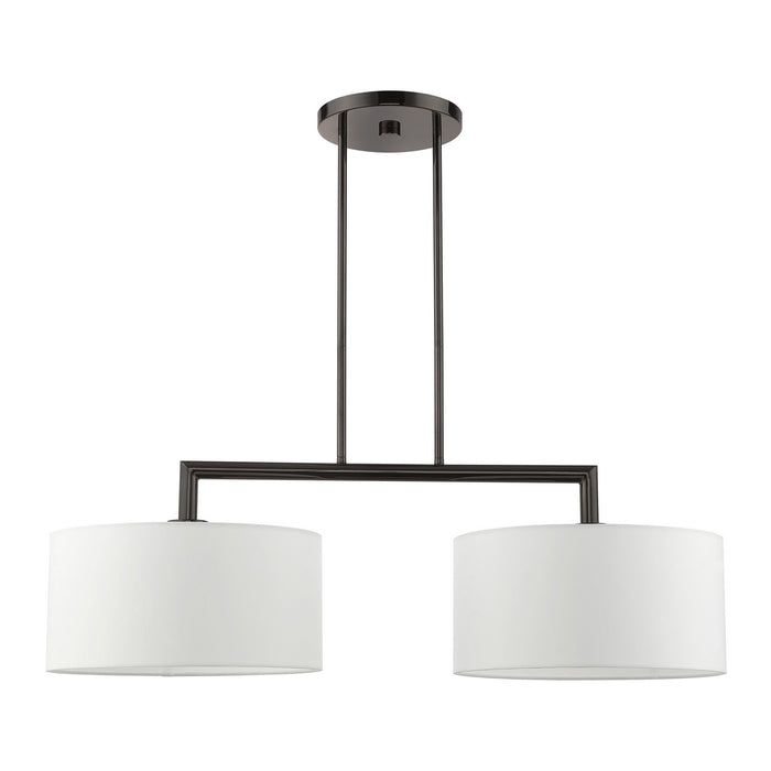 Livex Lighting 45492-46 Two Light Linear Chandelier, Black Chrome