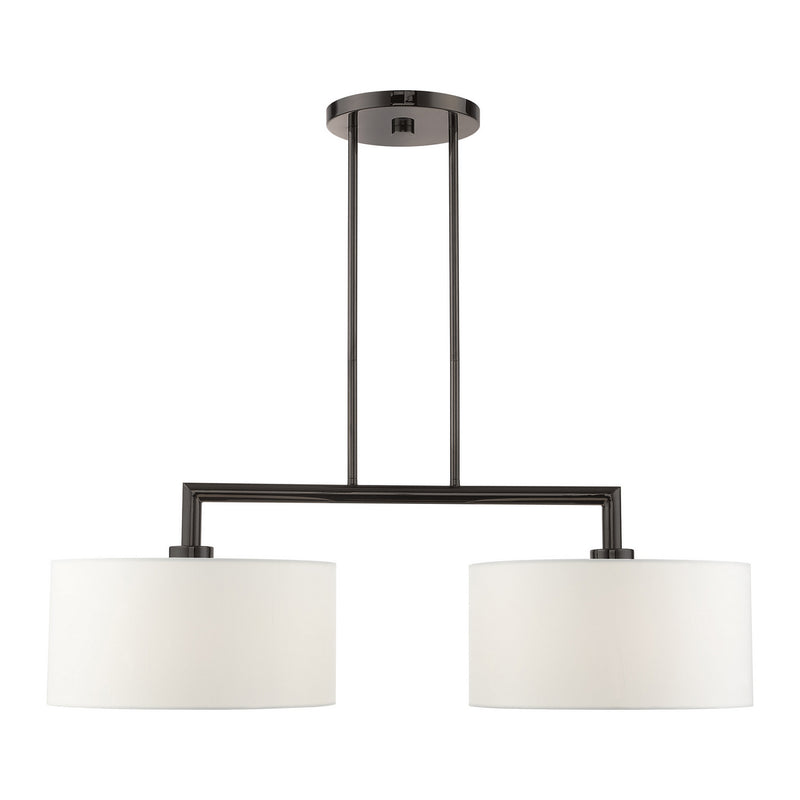 Livex Lighting 45492-46 Two Light Linear Chandelier, Black Chrome