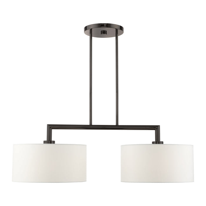 Livex Lighting 45492-46 Two Light Linear Chandelier, Black Chrome