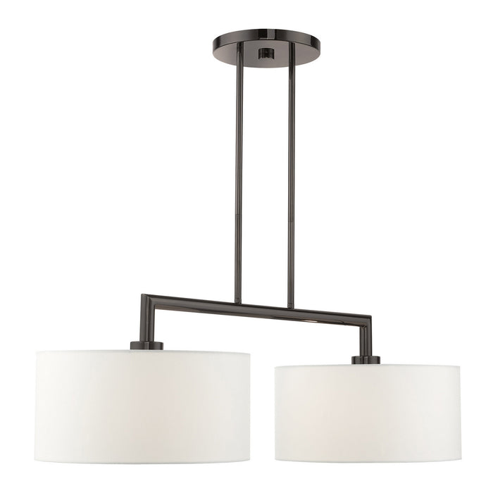 Livex Lighting 45492-46 Two Light Linear Chandelier, Black Chrome