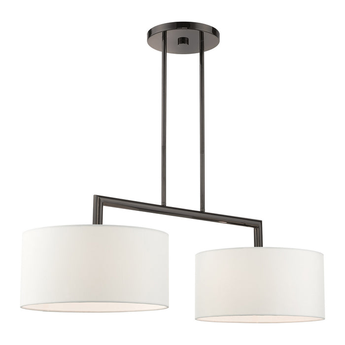 Livex Lighting 45492-46 Two Light Linear Chandelier, Black Chrome
