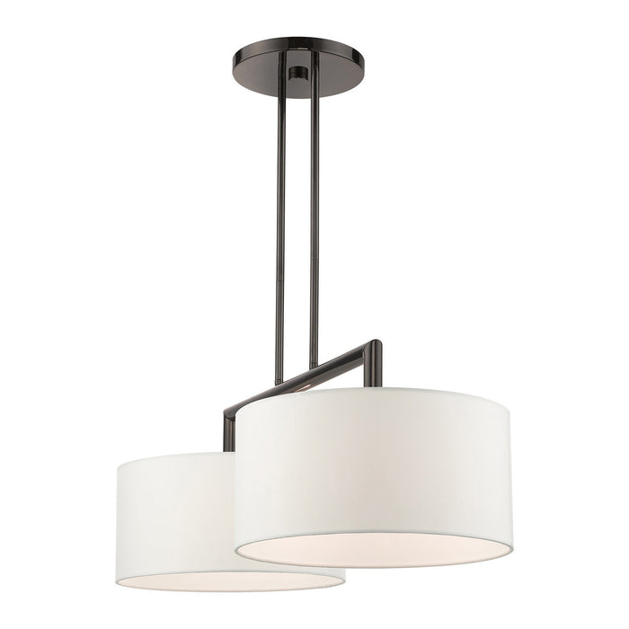 Livex Lighting 45492-46 Two Light Linear Chandelier, Black Chrome