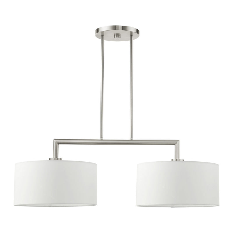 Livex Lighting 45492-91 Two Light Linear Chandelier, Brushed Nickel