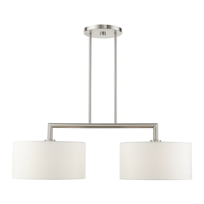 Livex Lighting 45492-91 Two Light Linear Chandelier, Brushed Nickel