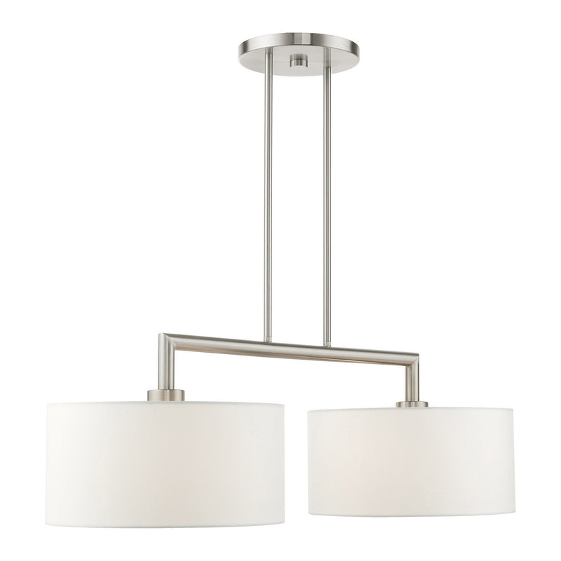 Livex Lighting 45492-91 Two Light Linear Chandelier, Brushed Nickel
