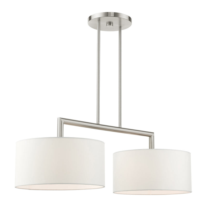 Livex Lighting 45492-91 Two Light Linear Chandelier, Brushed Nickel