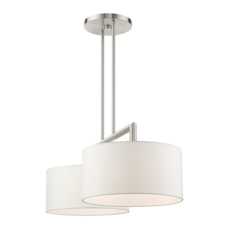 Livex Lighting 45492-91 Two Light Linear Chandelier, Brushed Nickel