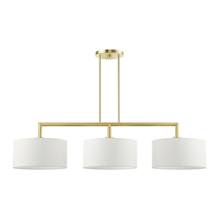 Livex Lighting 45493-12 Three Light Linear Chandelier, Satin Brass