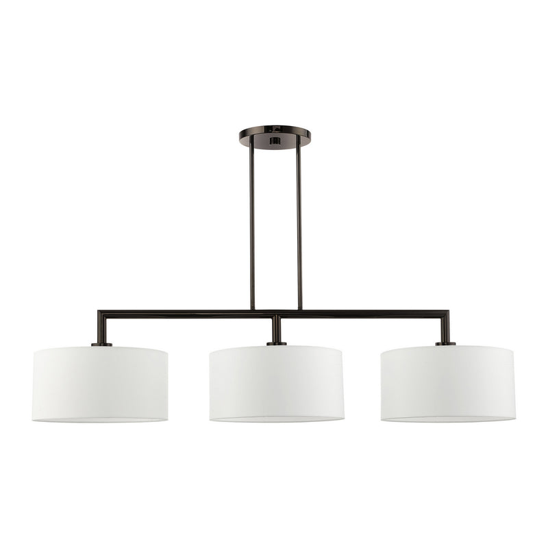 Livex Lighting 45493-46 Three Light Linear Chandelier, Black Chrome