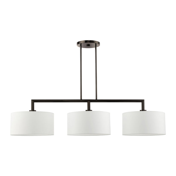 Livex Lighting 45493-46 Three Light Linear Chandelier, Black Chrome