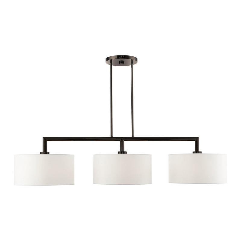 Livex Lighting 45493-46 Three Light Linear Chandelier, Black Chrome