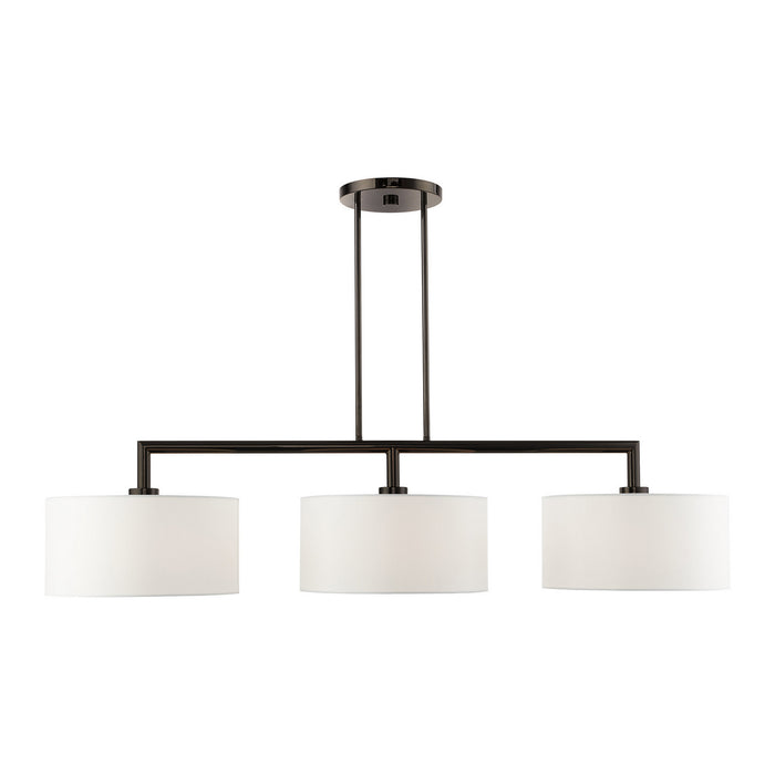 Livex Lighting 45493-46 Three Light Linear Chandelier, Black Chrome
