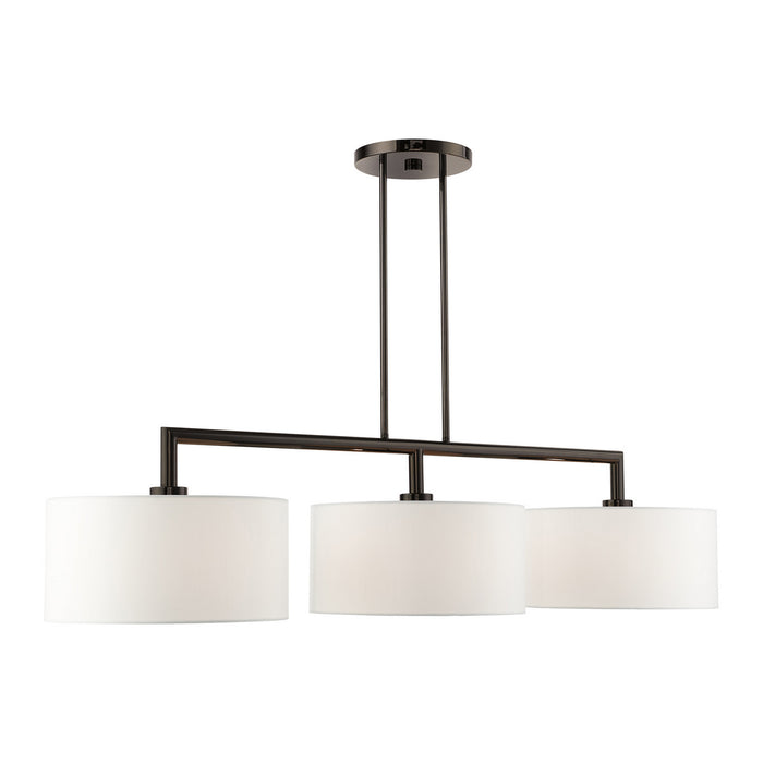 Livex Lighting 45493-46 Three Light Linear Chandelier, Black Chrome
