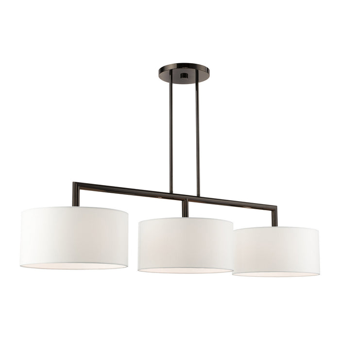 Livex Lighting 45493-46 Three Light Linear Chandelier, Black Chrome