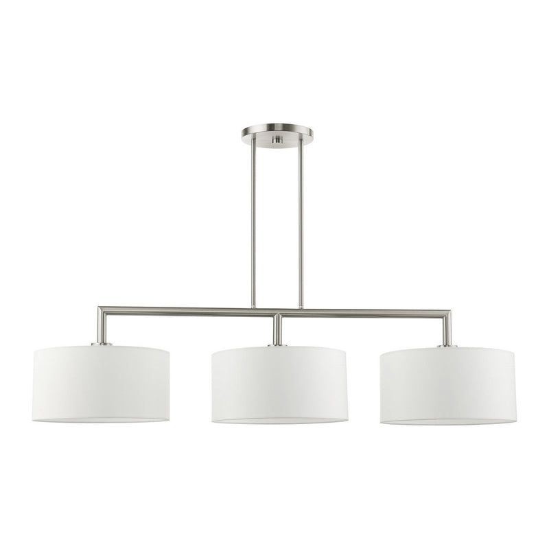 Livex Lighting 45493-91 Three Light Linear Chandelier, Brushed Nickel