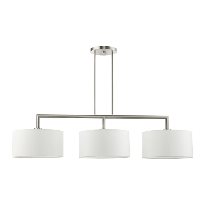 Livex Lighting 45493-91 Three Light Linear Chandelier, Brushed Nickel