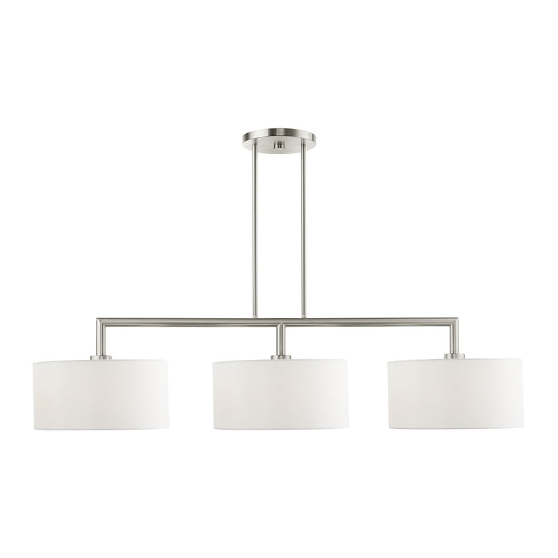 Livex Lighting 45493-91 Three Light Linear Chandelier, Brushed Nickel
