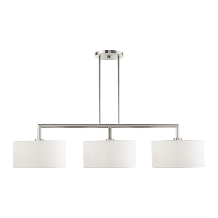 Livex Lighting 45493-91 Three Light Linear Chandelier, Brushed Nickel