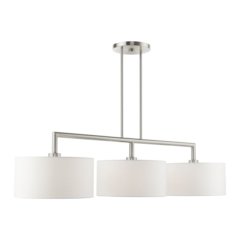 Livex Lighting 45493-91 Three Light Linear Chandelier, Brushed Nickel