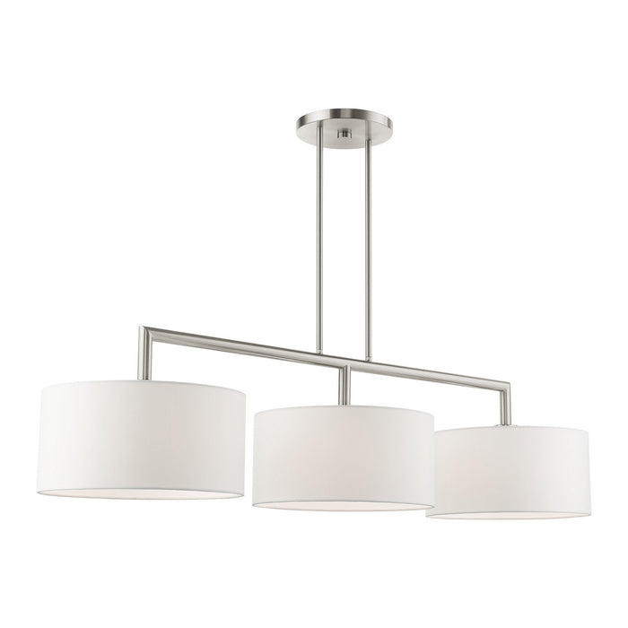 Livex Lighting 45493-91 Three Light Linear Chandelier, Brushed Nickel