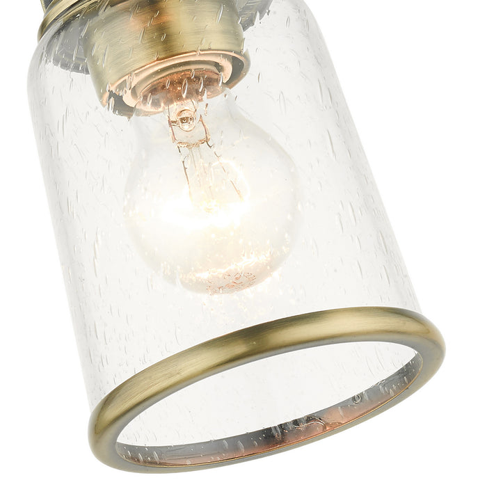 Livex Lighting 45501-01 One Light Flush Mount, Antique Brass