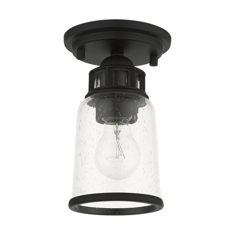 Livex Lighting 45501-04 One Light Flush Mount, Black