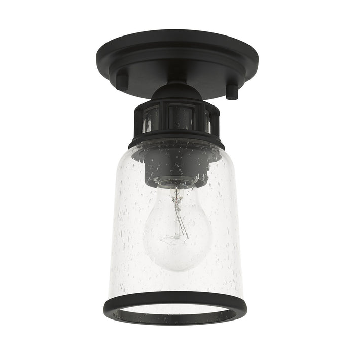Livex Lighting 45501-04 One Light Flush Mount, Black