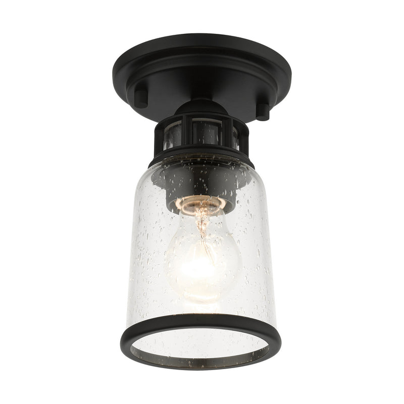 Livex Lighting 45501-04 One Light Flush Mount, Black