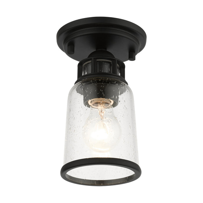 Livex Lighting 45501-04 One Light Flush Mount, Black