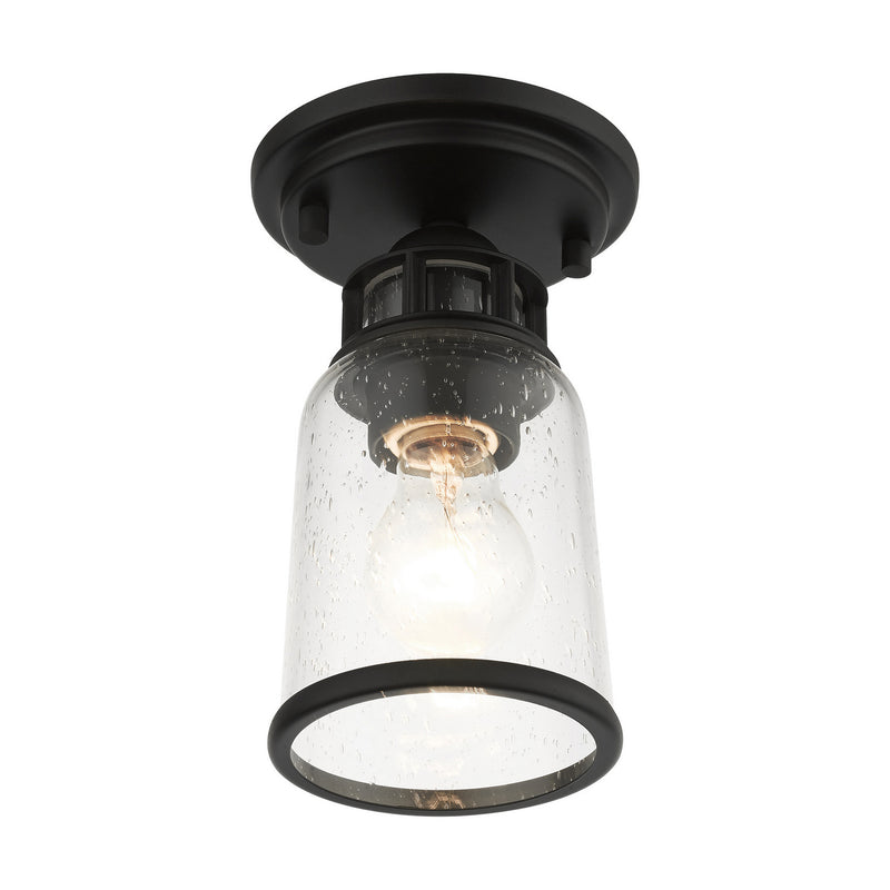 Livex Lighting 45501-04 One Light Flush Mount, Black