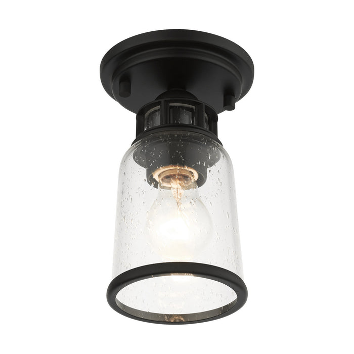 Livex Lighting 45501-04 One Light Flush Mount, Black