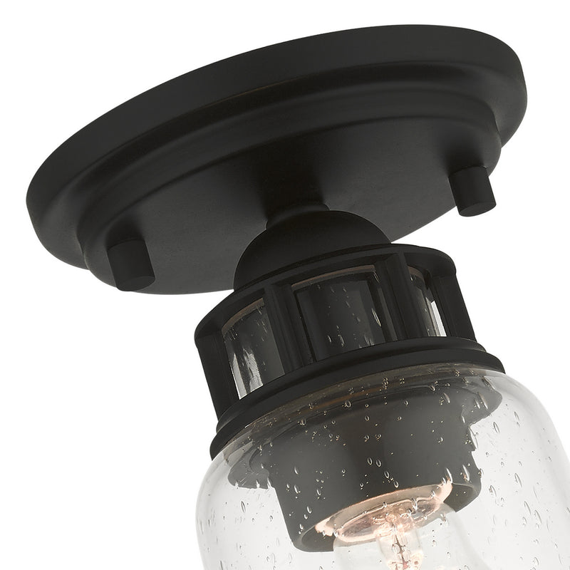 Livex Lighting 45501-04 One Light Flush Mount, Black