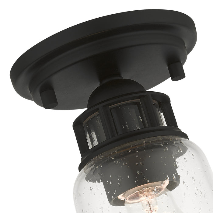 Livex Lighting 45501-04 One Light Flush Mount, Black