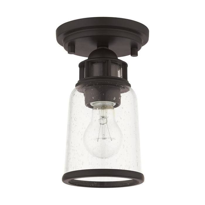 Livex Lighting 45501-07 One Light Flush Mount, Bronze