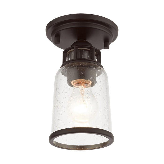Livex Lighting 45501-07 One Light Flush Mount, Bronze