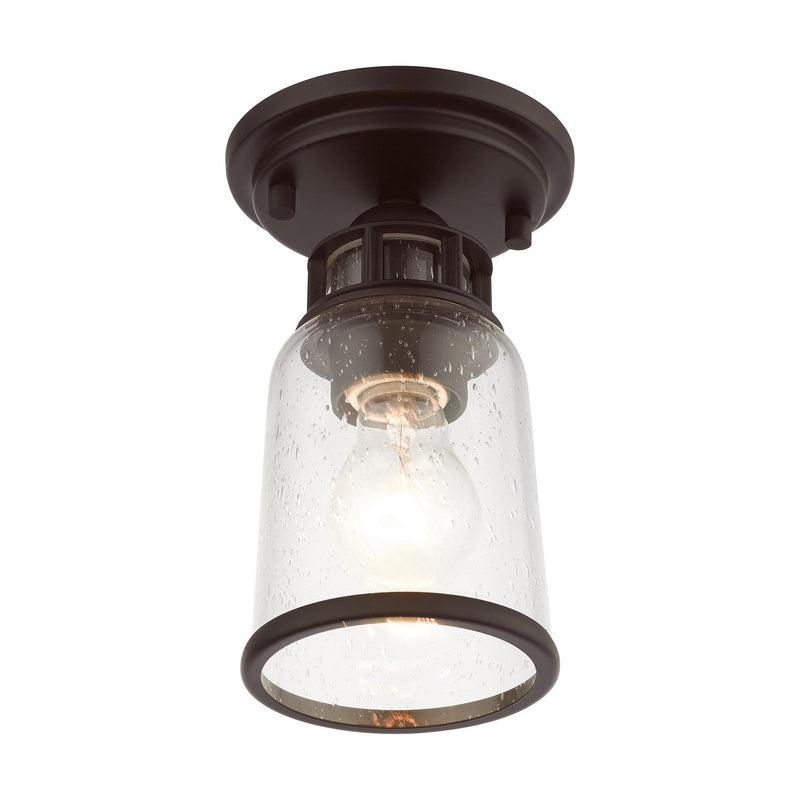 Livex Lighting 45501-07 One Light Flush Mount, Bronze