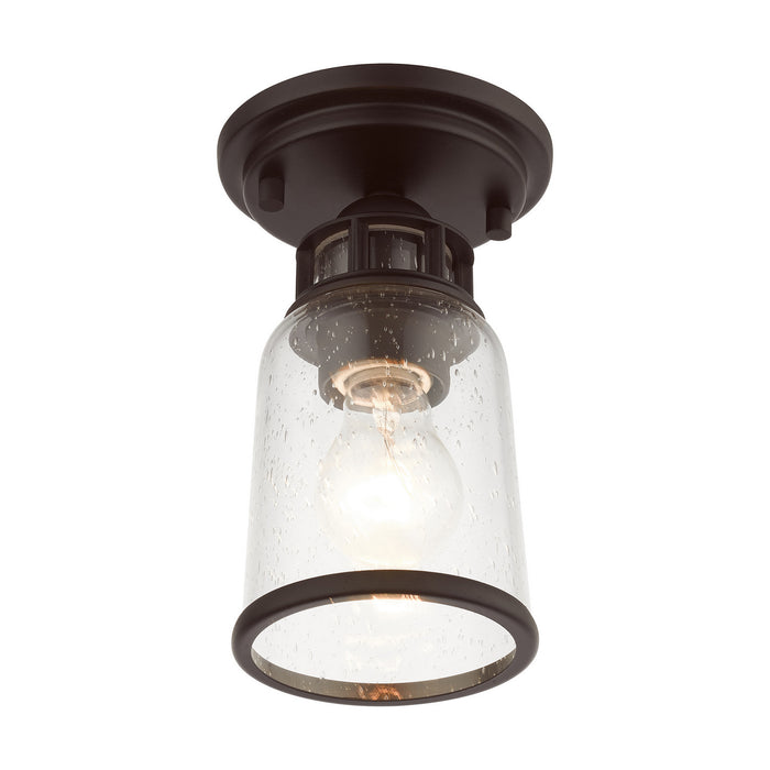 Livex Lighting 45501-07 One Light Flush Mount, Bronze