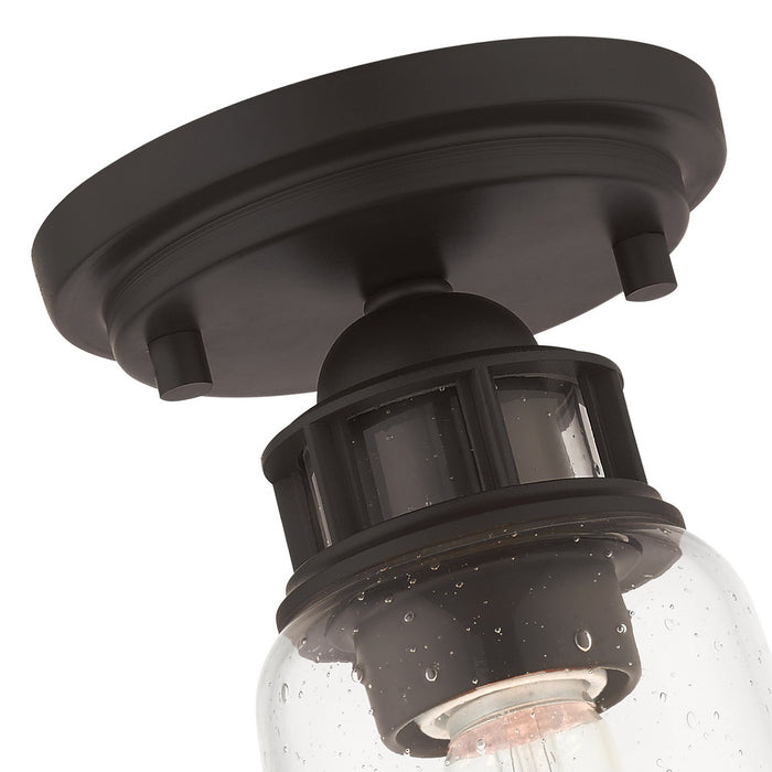 Livex Lighting 45501-07 One Light Flush Mount, Bronze
