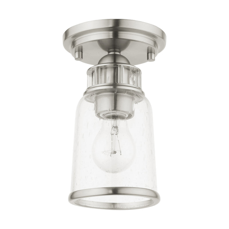 Livex Lighting 45501-91 One Light Flush Mount, Brushed Nickel