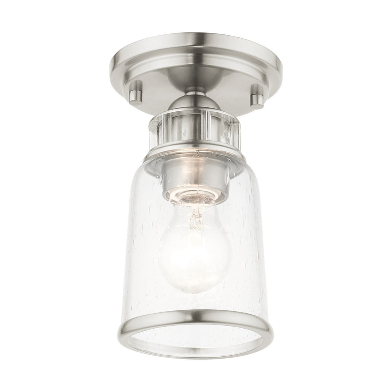 Livex Lighting 45501-91 One Light Flush Mount, Brushed Nickel